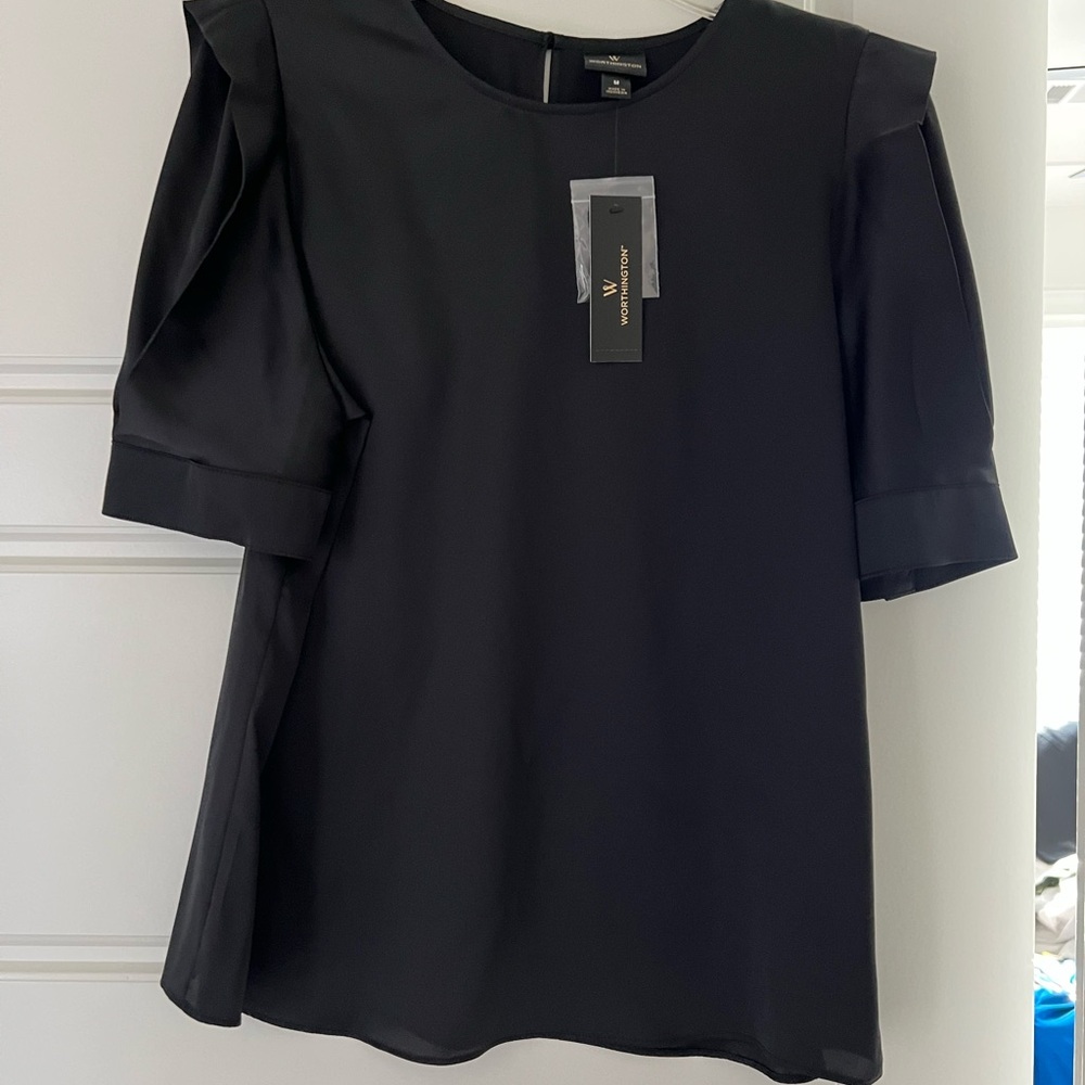Worthington Classic Black Blouse